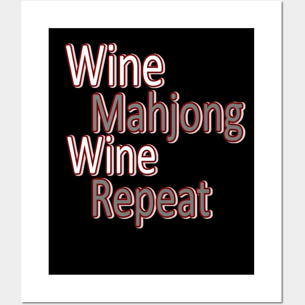 Wine Mahjong Repeat Mah Jong Wall Art by DeesDeesigns